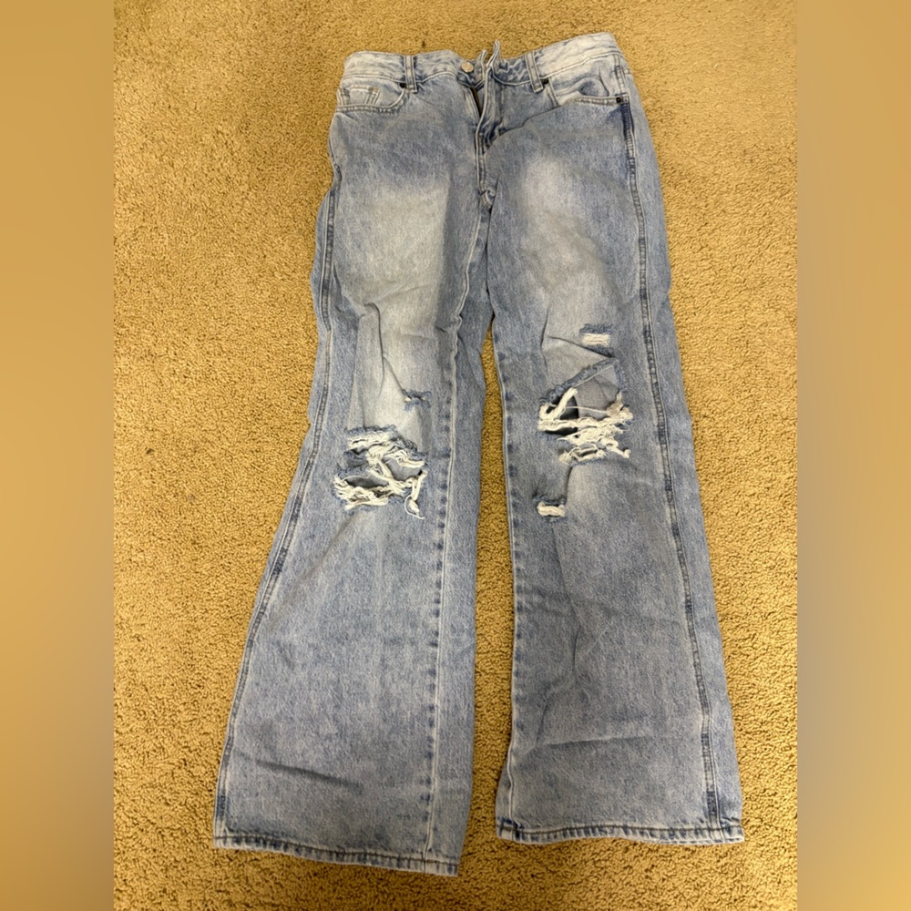 PacSun Light Blue Distressed Flare Jeans